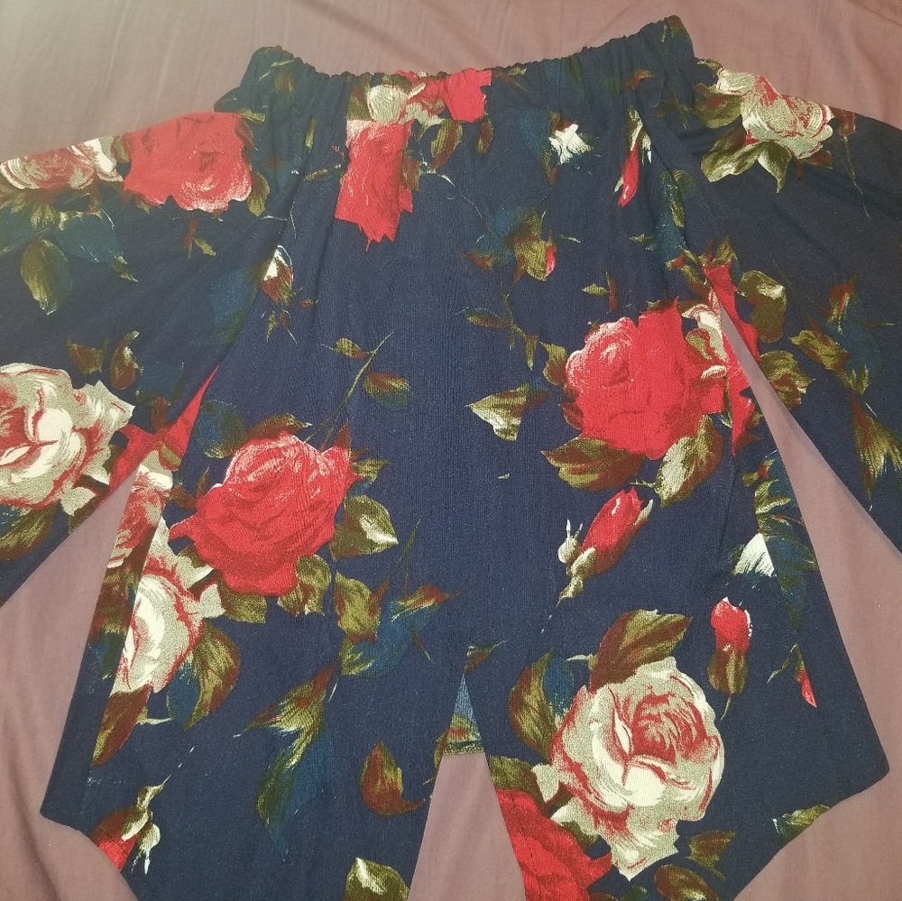 Navy Off-Shoulder Top